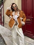 Coat da lộn SANDRO lông vón