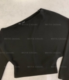 Aó ZARA đen lệch vai