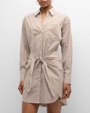 Váy sơ mi VERONICA kẻ nâu