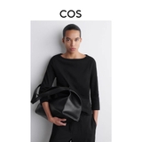 Áo thun COS đen dài tay đuôi tôm nhẹ
