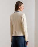 Blazer RALPH LAUREN trắng viền navy