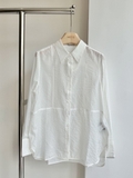 Sơ mi BRUNELLO CUCINELLI trắng xếp ly