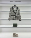 Blazer VERONICA kẻ nâu viền đen