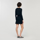 Cardigan SANDRO đen dáng crop