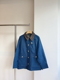 Áo khoác SANDRO jean cổ nhung