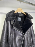 Jacket ZARA khuy đai lót lông