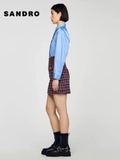 Chân váy Sandro Tweed kẻ đỏ