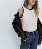 Áo sát nách MASSIMO DUTTI trơn cải viền 2 màu