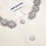 Váy SELF PORTRAIT kem cổ đá dài tay