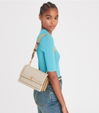 Small T monogram denim shoulder bag