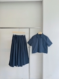 Chân váy MAJE navy đá dài (có set)