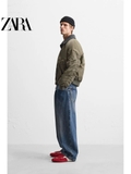 Áo khoác ZARA MAN rêu cổ lông chun gấu