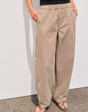Quần PULL&BEAR kẻ nâu cạp chun