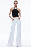 Quần Jean ALICE OLIVIA trắng ống vẩy