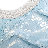 Váy SELF PORTRAIT xanh bling cổ ngọc