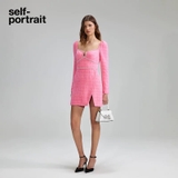 Váy SELF PORTRAIT hồng cổ vuông