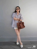 Sơ mi TOTEME kẻ nâu