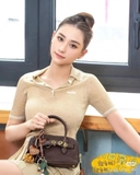 Áo polo MIUMIU nhũ vàng