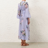 Váy ZIMMERMANN tím dáng dài hàng khuy