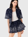 Chân váy MAJE tafta navy thêu (có set)