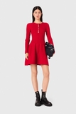Váy MAJE đỏ dài tay khuy trước
