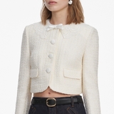 Áo SELF PORTRAIT tweed kem nơ cổ (có set)