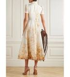 Váy ZIMMERMANN cộc tay cổ cao