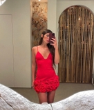 Váy ZARA 2 dây hoa đỏ
