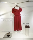 Váy SELF PORTRAIT đỏ lệch vai