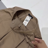 Quần short MANGO linen nâu xếp ly