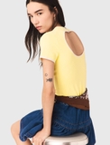 Áo MAJE vàng cut out lưng
