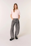 Tshirt MAJE hổng viền cổ nơ đá