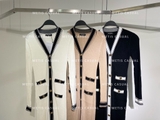 Váy Balmain cổ V viền đen 3 màu