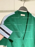 Cardigan SANDRO xanh lá sọc tay