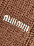Polo MIUMIU nâu viền trắng