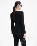 Áo SELF PORTRAIT đen cổ vuông