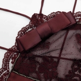 Váy SELF PORTRAIT yếm nâu cải ren