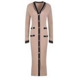 Váy Balmain cổ V viền đen 3 màu