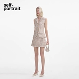 Váy SELF PORTRAIT dạ hồng ngắn