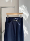 Chân váy MAJE xẻ chân navy