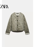 Parka Zara trần trám xanh rêu