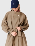 Trendcoat MAJE nâu khuy tròn vàng kèm belt