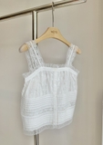 Áo 2 dây Sezane trắng viền ren