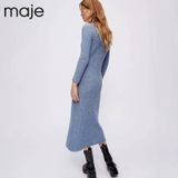 Váy len Maje xanh trơn