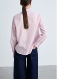 Sơ mi MANGO linen túi ngực
