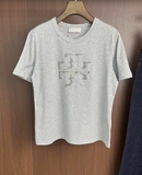 Tshirt TORY BURCH ghi logo đá