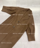 Áo khoác dạ nâu MASSIMO DUTTI dáng dài