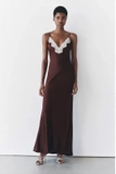 Váy ZARA 2 dây lụa cải ren trắng