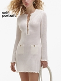 Váy SELF PORTRAIT cổ tròn khuy trước