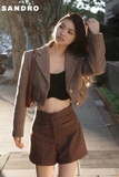Blazer dạ SANDRO nâu
